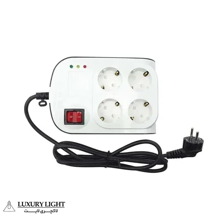 محافظ ولتاژ 4 خانه ارت دار با قفل کودک پارت الکتریک مدل پارت 8791 — تصویر ۴