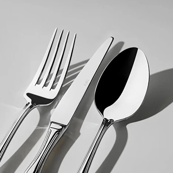 سرویس قاشق، چنگال و کارد 6 نفره 36 پارچه نهیر مدل Lalezar نقره ای — تصویر ۶