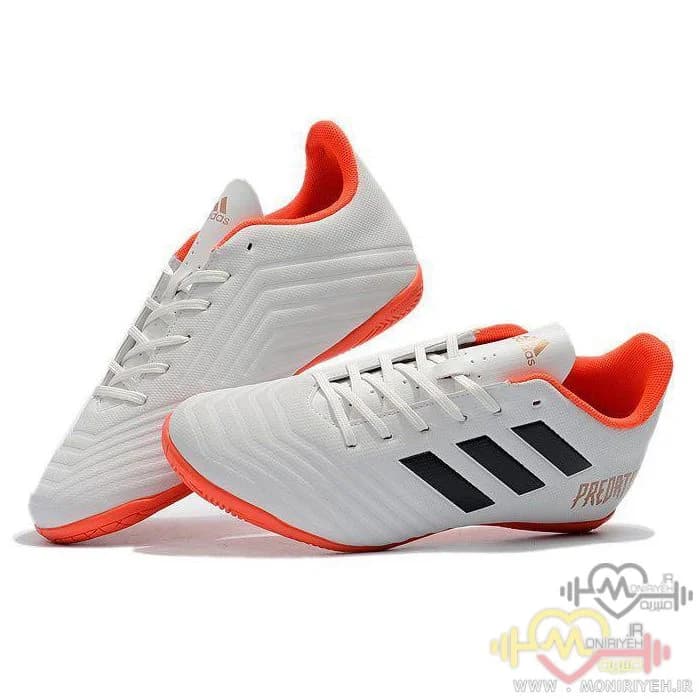 کفش فوتبال سالنی آدیداس – سفید نارنجی Adidas Predator B — تصویر ۲