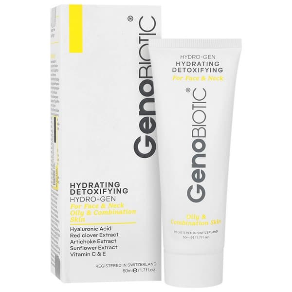 کرم رطوبت رسان صورت و گردن پوست چرب و مختلط ژنوبایوتیک 50 میلیلیتر GenoBiotic