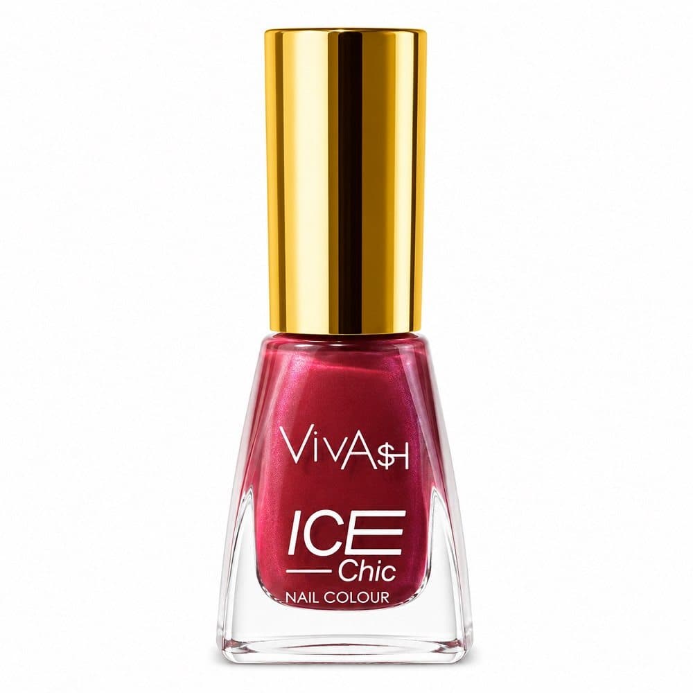لاک ناخن ویواش Ice Chic رنگ زرشکی شاین کد vi 31 — تصویر ۳