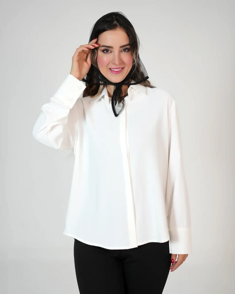 شومیز سفید بیسیک کد 516 (511) — تصویر ۴