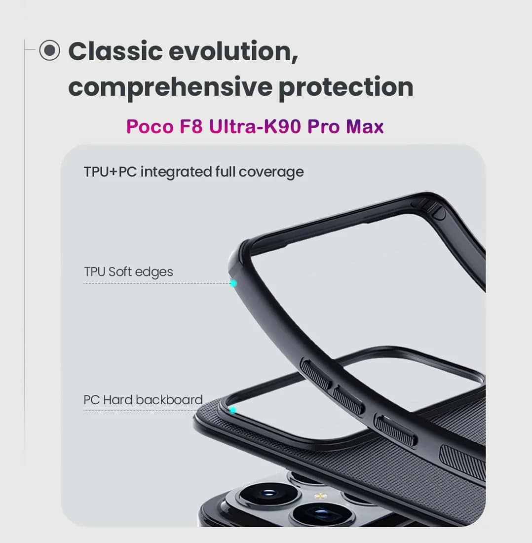 قاب ضدضربه مگنتی Poco F8 Ultra مارک نیلکین مدل Super Frosted Shield Pro Magnetic — تصویر ۱۱