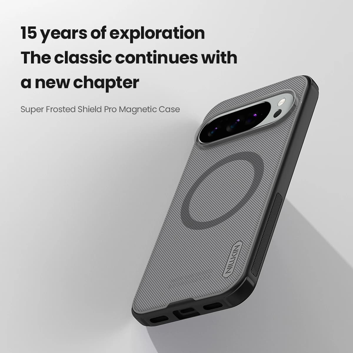 قاب ضدضربه دودی مگنتی Google Pixel 10 Pro XL مارک نیلکین مدل Super Frosted Shield Pro Clear Magnetic — تصویر ۷