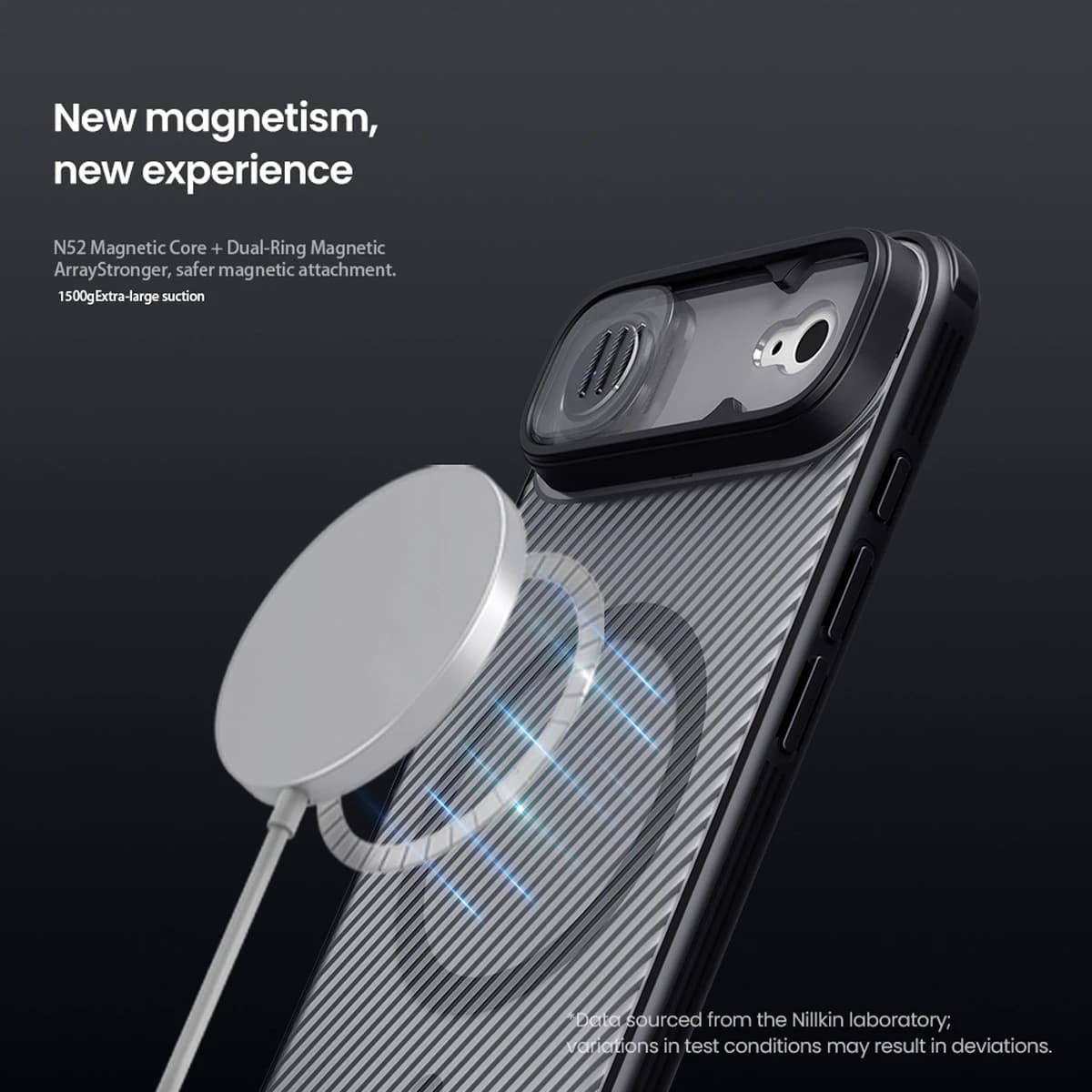 گارد ضد ضربه دودی مگنتی iPhone 17 Air مارک نیلکین مدل Camshield Pro Magnetic Clear — تصویر ۵