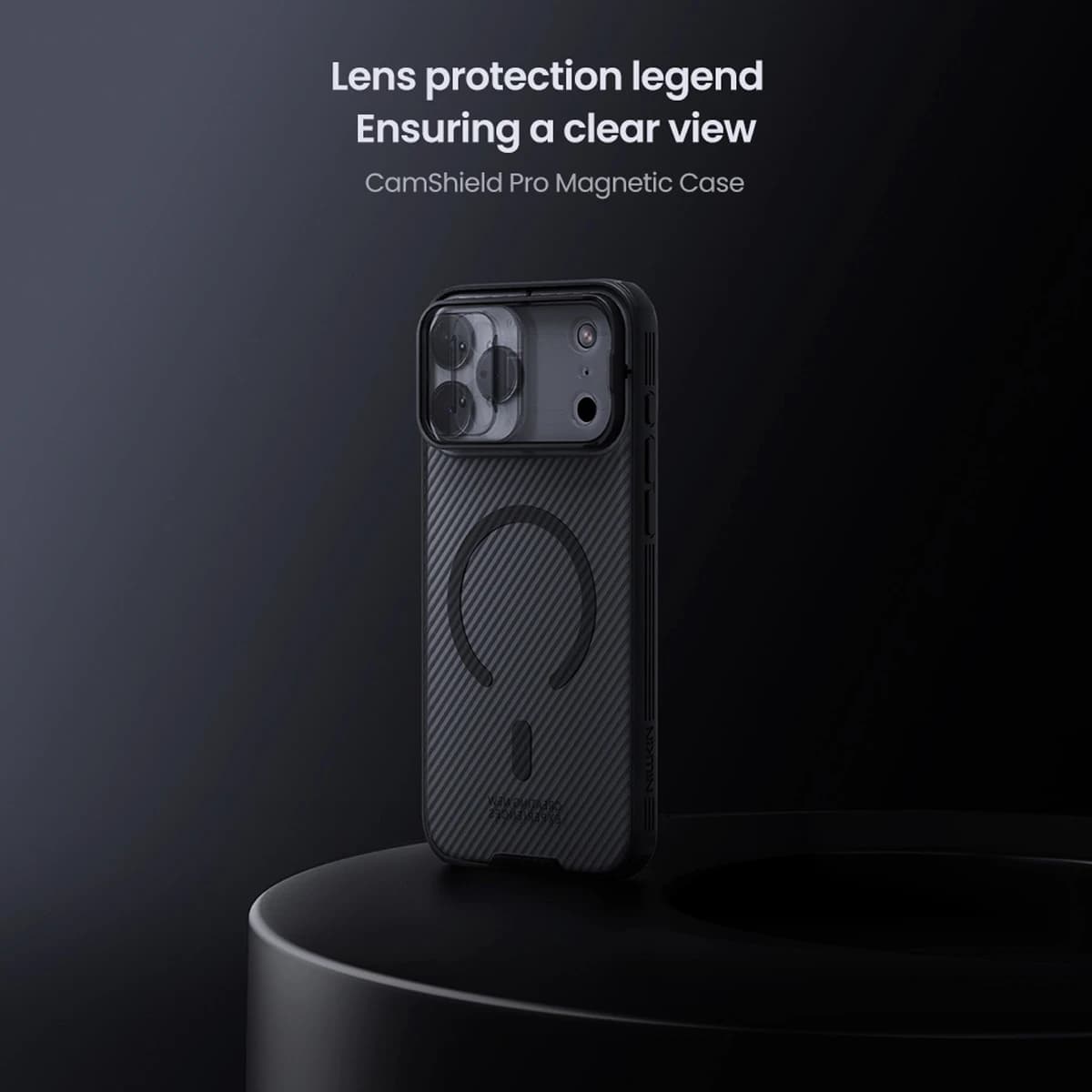 گارد ضد ضربه دودی مگنتی iPhone 17 Pro Max مارک نیلکین مدل Camshield Pro Magnetic Clear — تصویر ۷