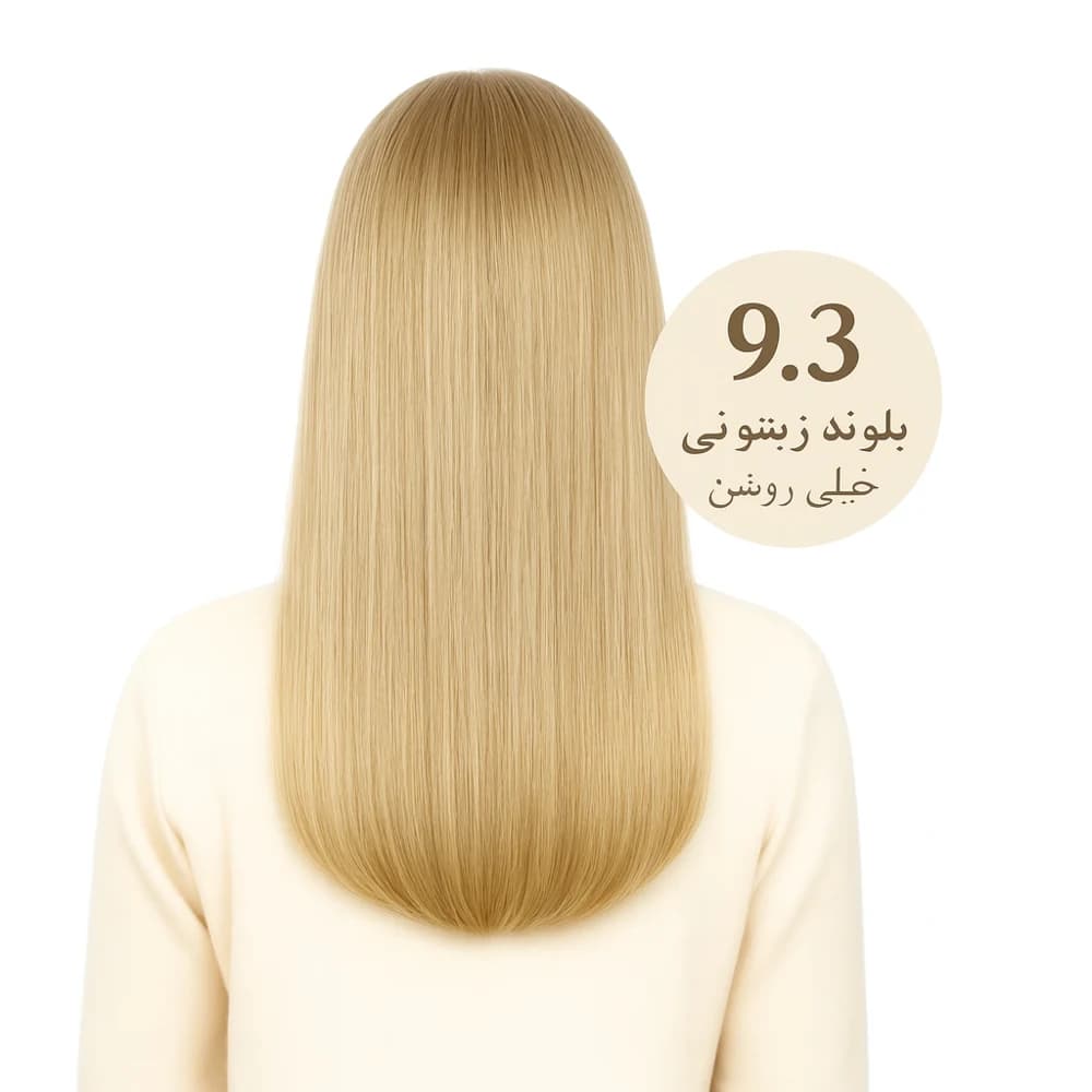 رنگ مو شماره 9.3 بلوند زیتونی خیلی روشن بلوند بار Blond Bar — تصویر ۲