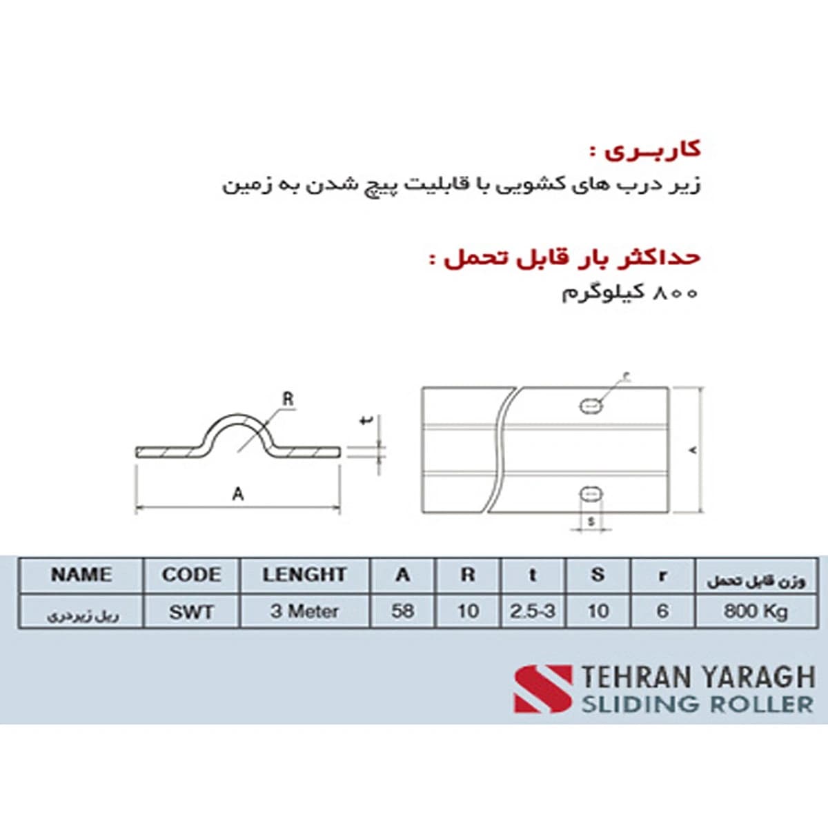 ریل زیر درب کشویی آهنی — تصویر ۱۰