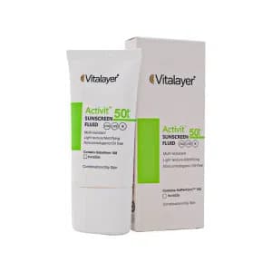 فلوئید ضد آفتاب SPF50 پوست چرب اکتی ویت ویتالیر (بی رنگ) 50 میلی لیتر