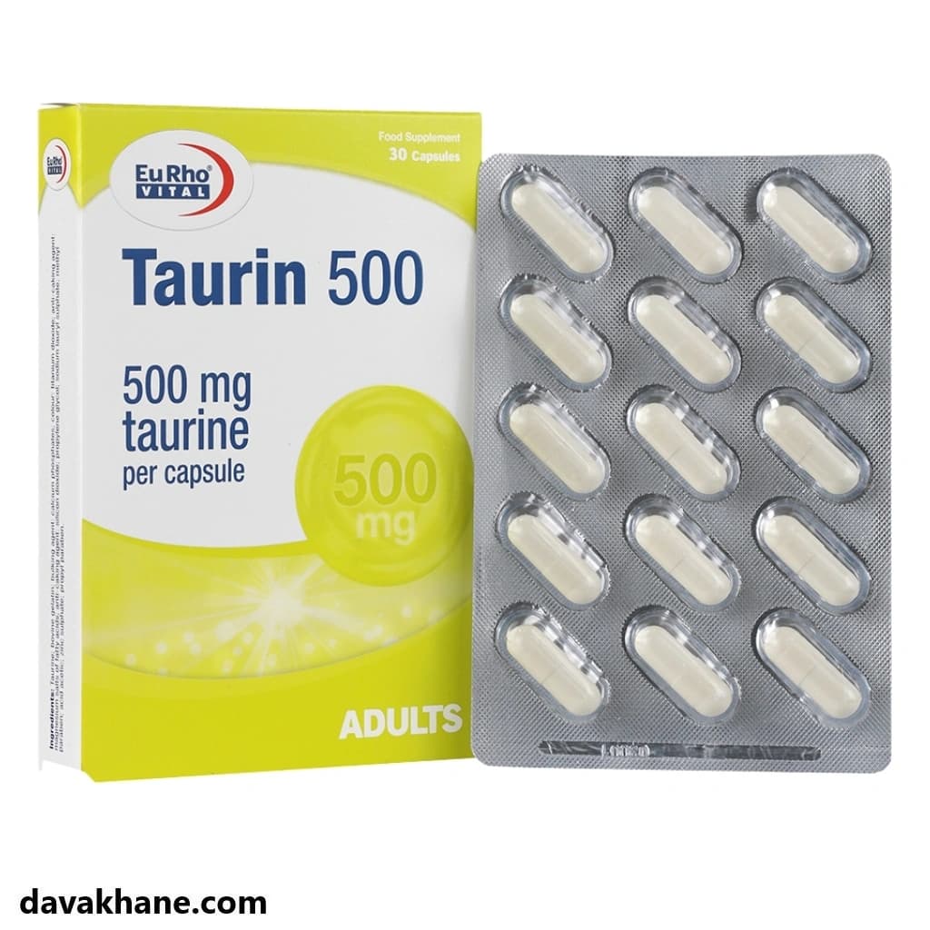 کپسول تائورین 500 میلی گرم یوروویتال 30 عددی — تصویر ۳