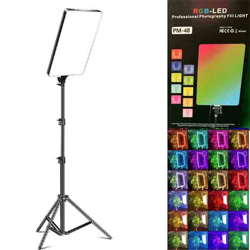 نور ثابت ال ای دی PM-48 RGB همراه سه پایه — تصویر ۸