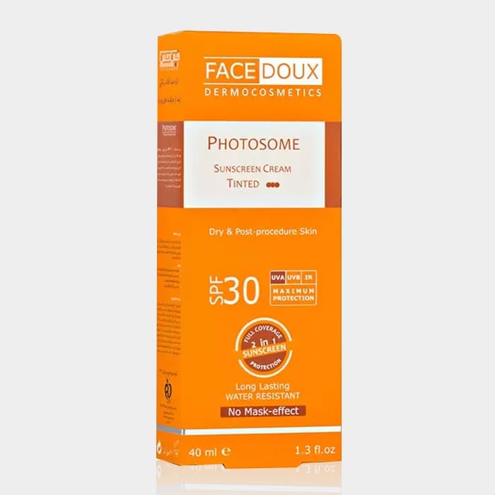 کرم ضد آفتاب رنگی پوست خشک فتوزوم فیس دوکس Face Doux Photosome Tinted Sunscreen Cream 40ml — تصویر ۲