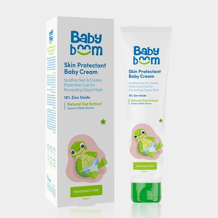 کرم ادرار سوختگی کودک بیبی بوم Baby Boom 18% Zinc Oxide Skin Protectant Baby Cream 100g — تصویر ۲