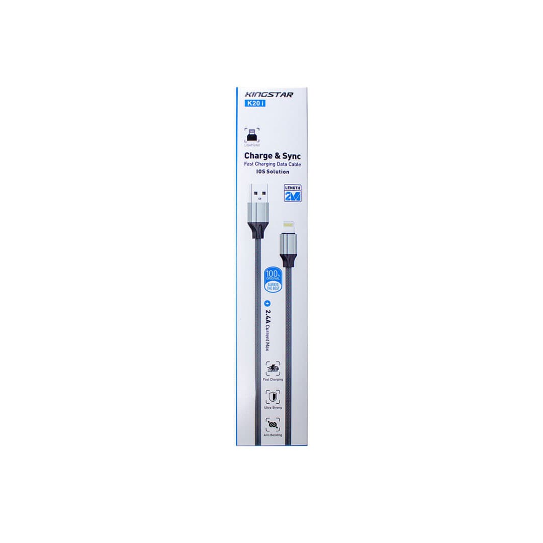 کابل لایتنینگ کینگ استار K20i طول 2 متر — تصویر ۲