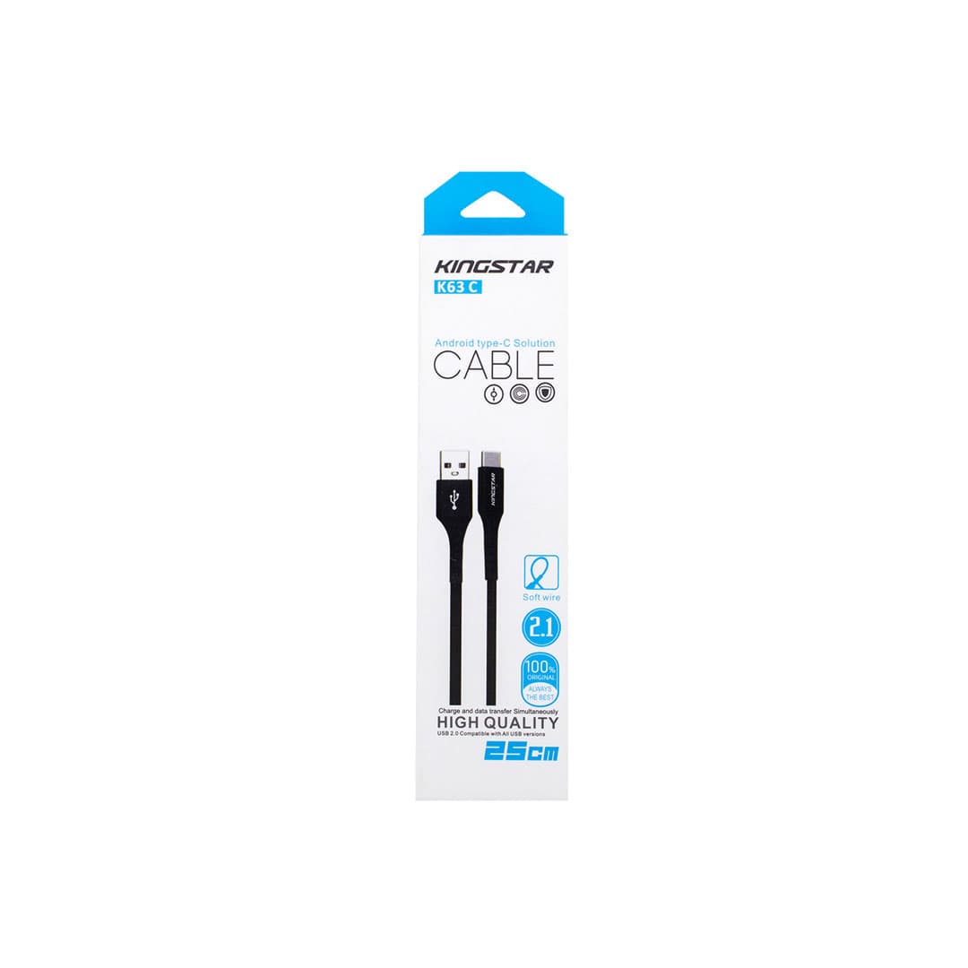 کابل Type-C کینگ استار K63C طول 25 سانتی متر — تصویر ۴
