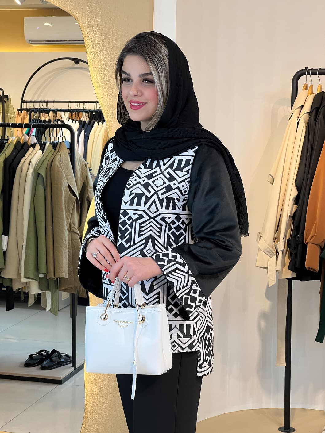 کت ژاکارد آستین پوست هانا 120501 — تصویر ۸