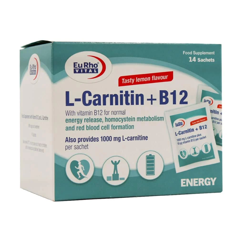 ساشه ال کارنیتین پلاس B12 یوروویتال 14 عدد — تصویر ۹