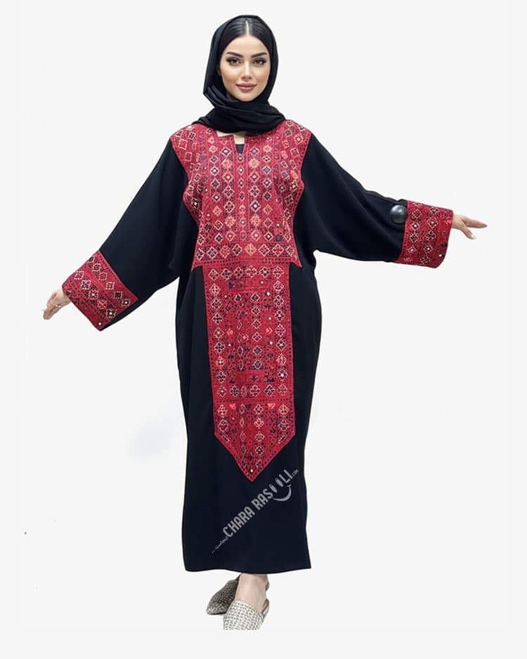 کفتان کرپ سوزن دوزی دست بلوچی فول آینه — تصویر ۱۲