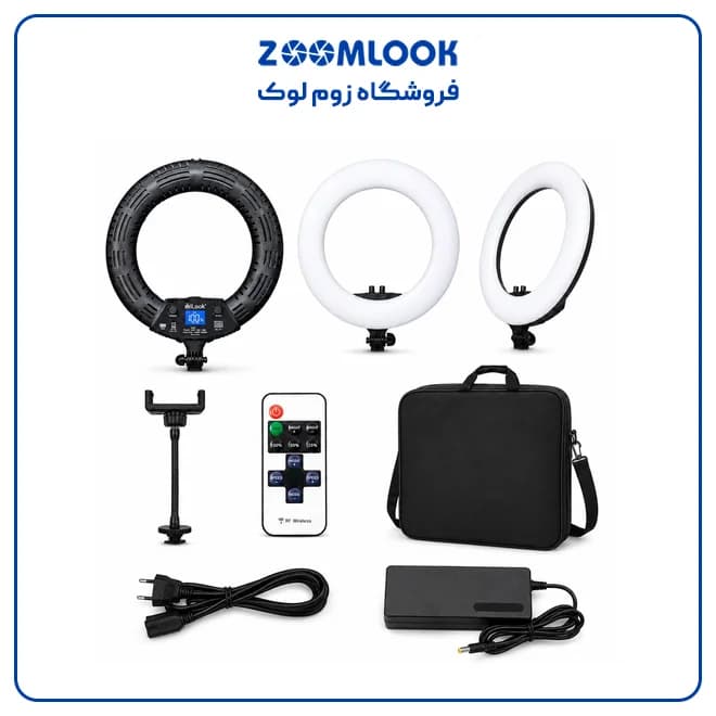 رینگ لایت میلوک RM480 PlUS مدل Ring Light Milook RM480 PlUS با صفحه نمایش همراه پایه