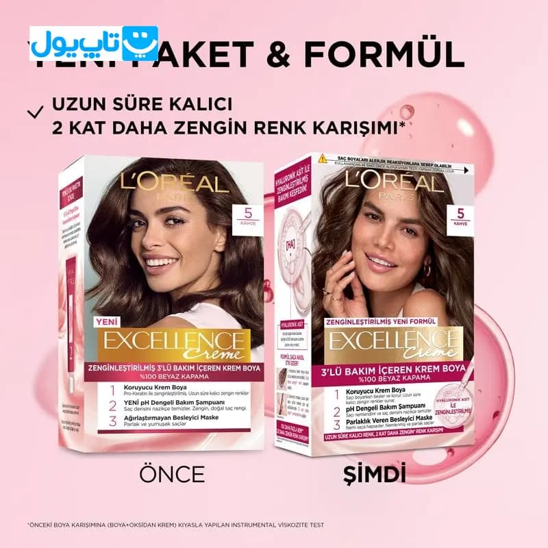 کیت رنگ مو لورآل Loreal مدل Excellence Creme شماره 5 قهوه ای متوسط — تصویر ۲