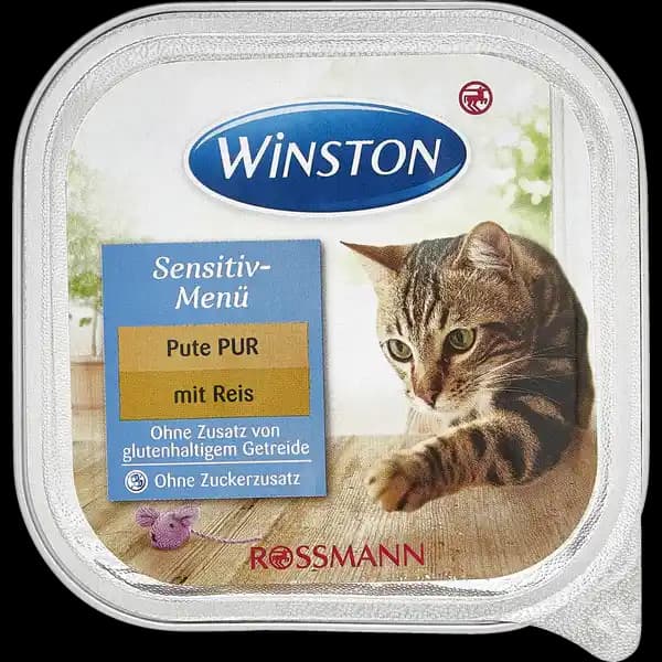 ووم گربه😸 وینستون با طعم بوقلمون و برنج وزن 100 گرم