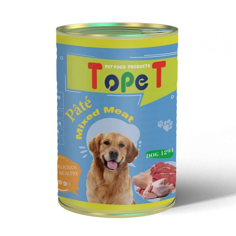کنسرو تاپت سگ🐶 مدل پته با طعم میکس گوشت وزن 400 گرم — تصویر ۲
