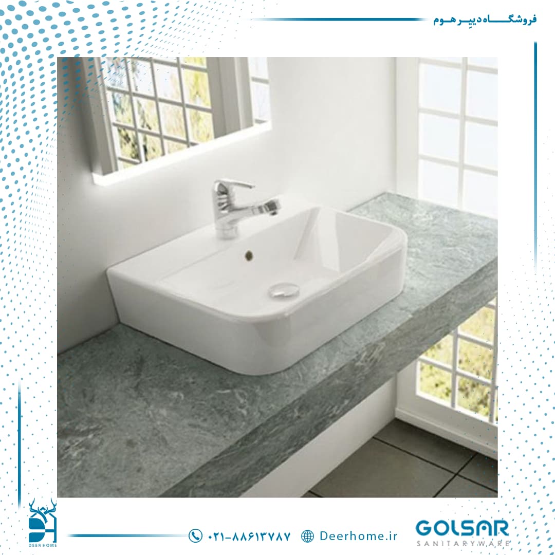 روشویی روکابینتی گلسار مدل یونیک 50 — تصویر ۸