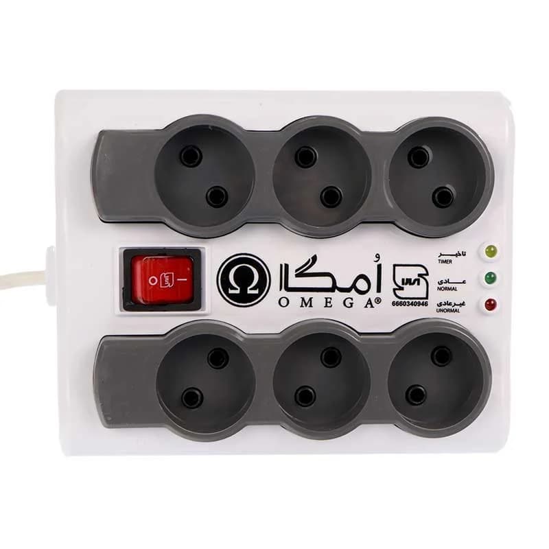 محافظ برق امگا 6 خانه مدل P6000 کابل 1.5 متر — تصویر ۲