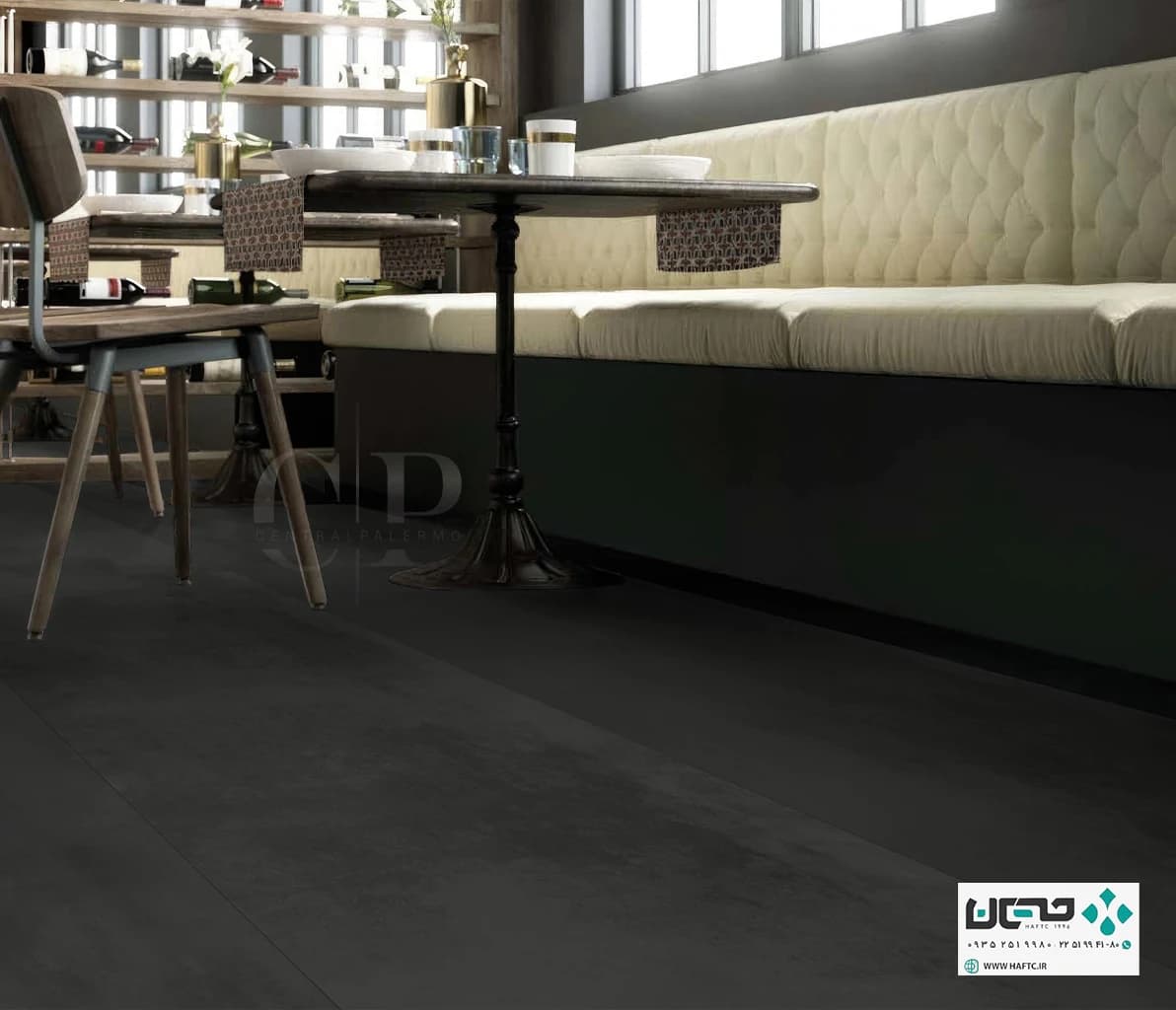 سرامیک پالرمو مدل 160*80 Metal Stone Anthracite سمی پولیش — تصویر ۴