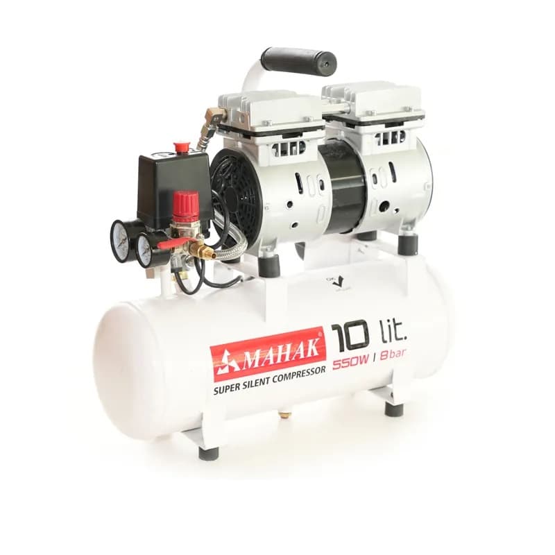کمپرسور باد ۱۰ لیتری بی‌صدا و بدون روغن محک مدل HSU550-10L