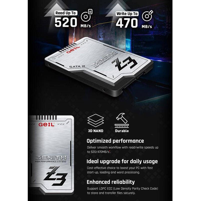 اس اس دی اینترنال گیل مدل Zenith Z3 ظرفیت 256 گیگابایت — تصویر ۵