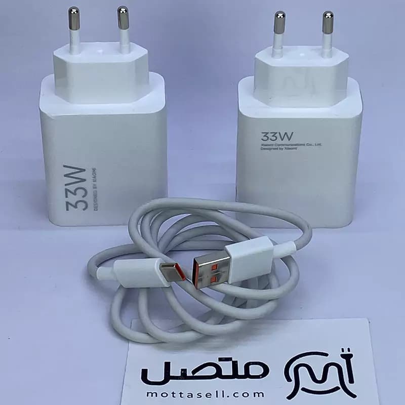 شارژر اصلی سرکارتنی 33 وات توربو شارژ شیائومی همراه با کابل تایپ سی