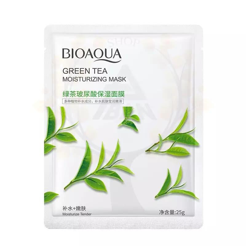 ماسک صورت ورقه ای چای سبز بیوآکوا BIOAQUA — تصویر ۴