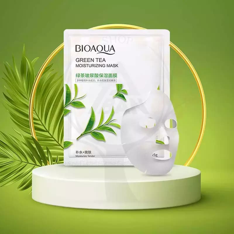 ماسک صورت ورقه ای چای سبز بیوآکوا BIOAQUA — تصویر ۲