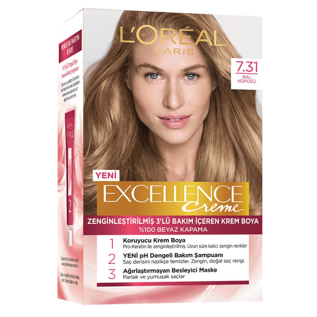 کیت رنگ لورال قهوه ای عسلی شماره 7.31 loreal excellence — تصویر ۱۱