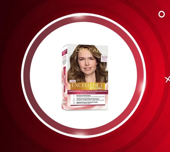 کیت رنگ موی لورآل رنگ قهوه ای روشن شماره 6.03 LOREAL EXCELLENCE — تصویر ۳