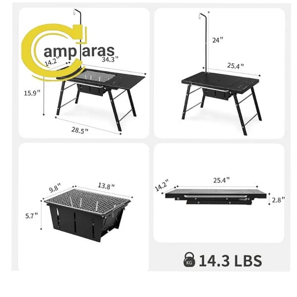 باربیکیو تاشو میز دار نیچرهایک CNK2350CF018 اصل — تصویر ۸