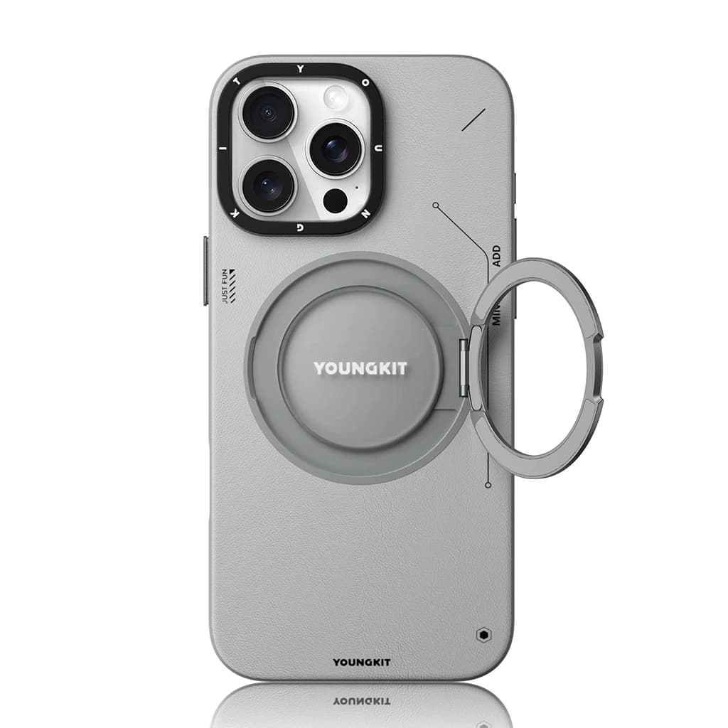کاور YOUNGKIT مدل Leather 360 Rotation Ring Stand Case Magsafe مناسب برای iPhone 16 ProMax — تصویر ۹