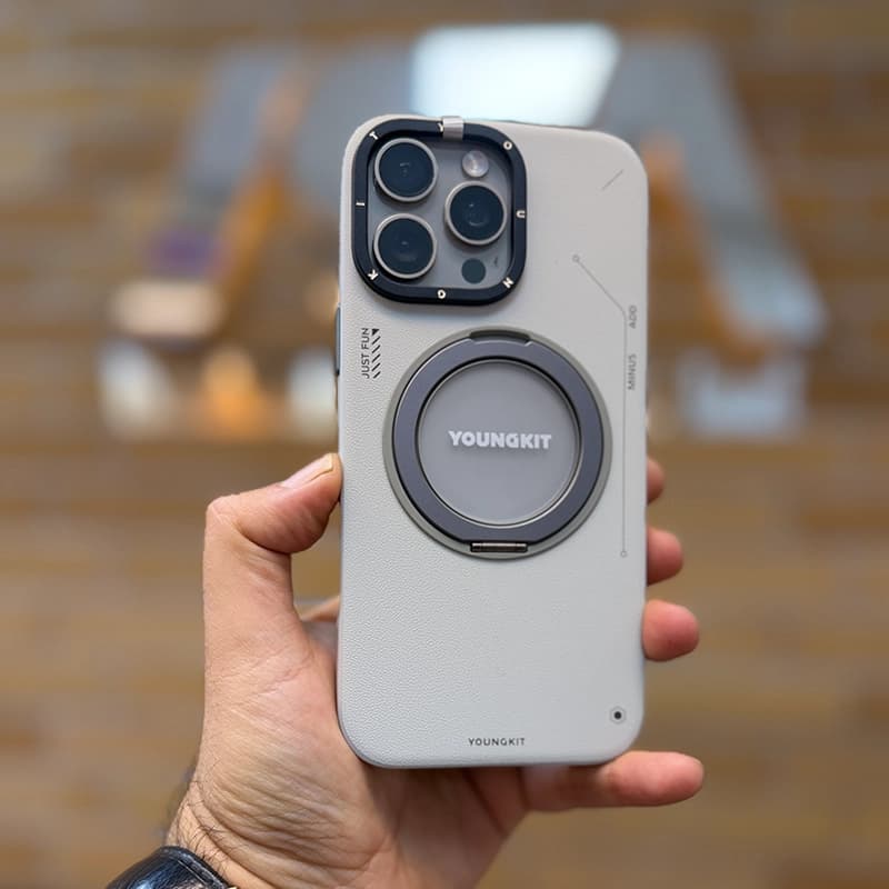 کاور YOUNGKIT مدل Leather 360 Rotation Ring Stand Case Magsafe مناسب برای iPhone 16 ProMax — تصویر ۸