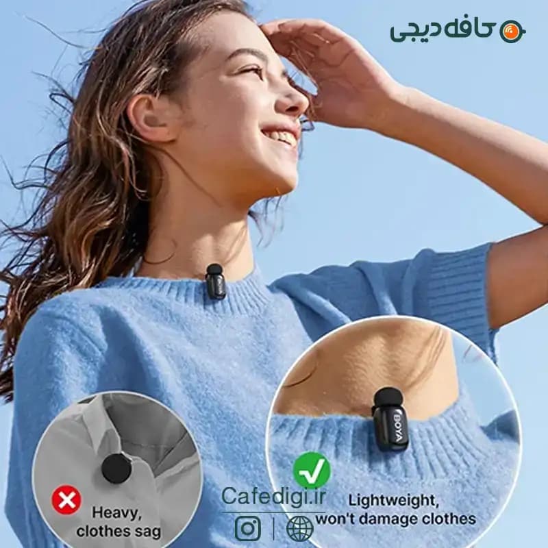 میکروفون یقه ای بی سیم Boya Mini 14 — تصویر ۷