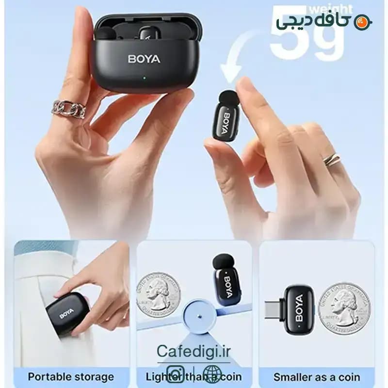 میکروفون یقه ای بی سیم Boya Mini 14 — تصویر ۶
