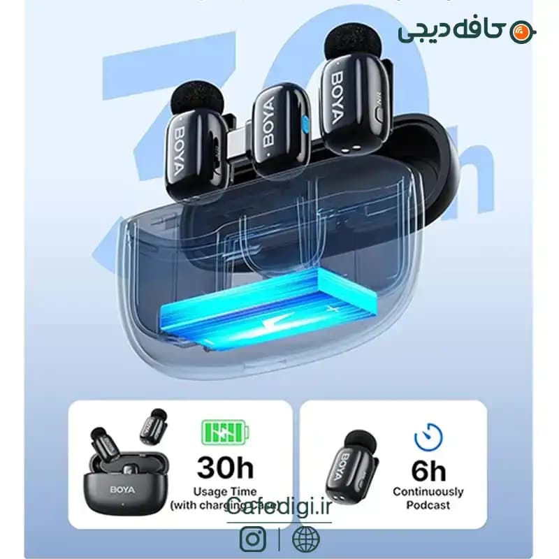میکروفون یقه ای بی سیم Boya Mini 14 — تصویر ۴