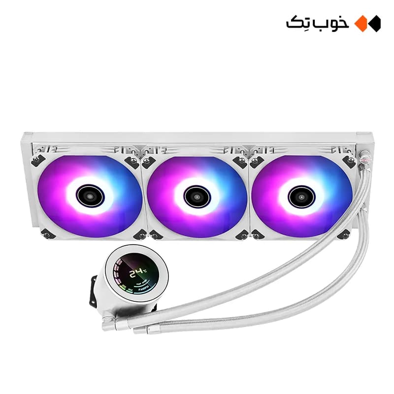 خنک کننده مایع پردازنده اوست مدل GT-AVT360W ARGB سفید — تصویر ۴