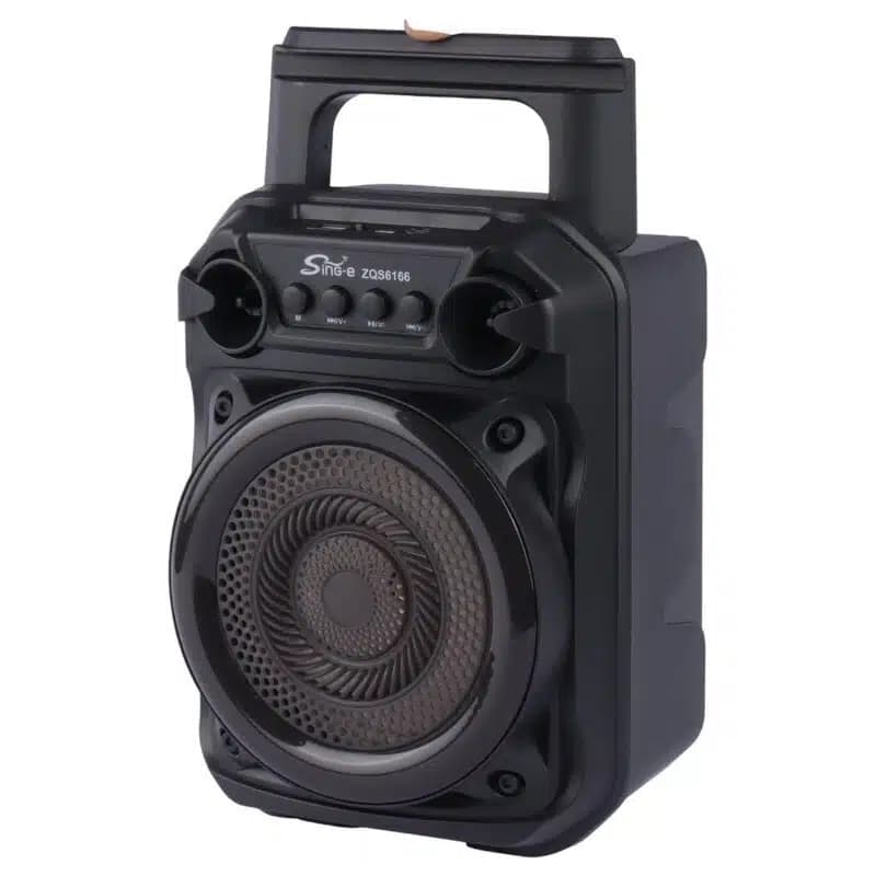 اسپیکر بلوتوثی قابل حمل + میکروفن برند SING-E مدل ZQS6166 — تصویر ۱۲