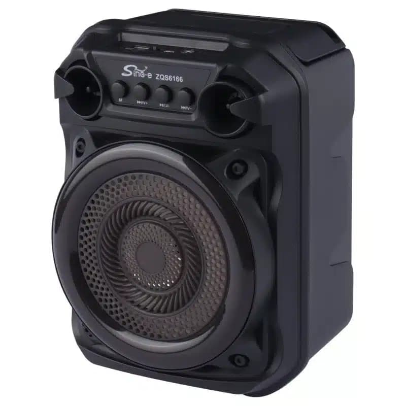 اسپیکر بلوتوثی قابل حمل + میکروفن برند SING-E مدل ZQS6166 — تصویر ۱۱