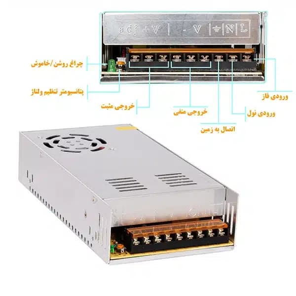 آدابتور صنعتی 12 ولت 30 آمپر فن دار برند 298 مدل S-360-12 — تصویر ۲