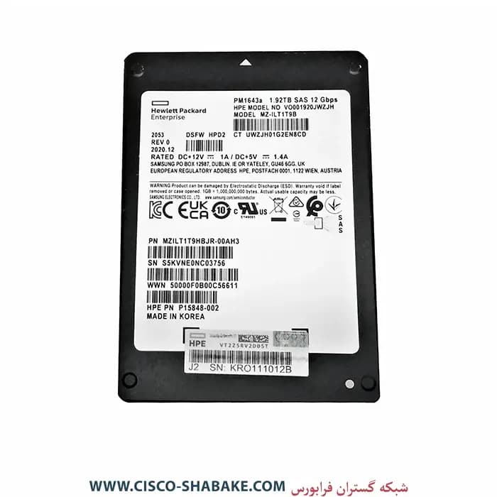 هارد SSD سرور HPE PM1643 1.92TB SAS 12Gbs 2.5inch MZ-ILT1T9A