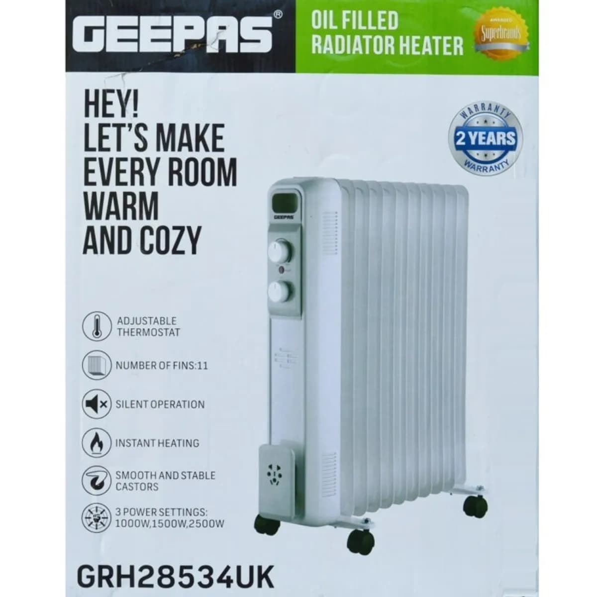 شوفاژ برقی جیپاس GRH28534UK | خرید شوفاژ روغنی Geepas از ریوکالا — تصویر ۴