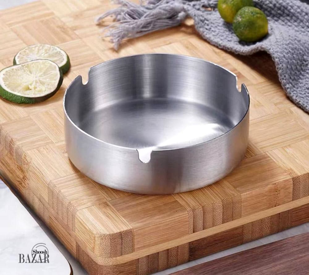 زیر سیگاری استیل مات وارداتی 2 سایز — تصویر ۳