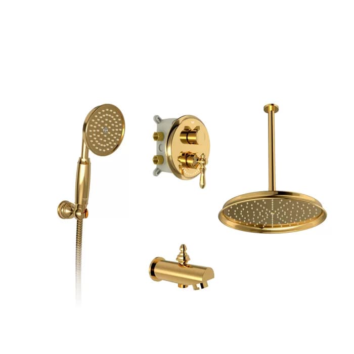 شیر توکار حمام تیپ 4 زیگموند طلا شودر BRASS — تصویر ۲